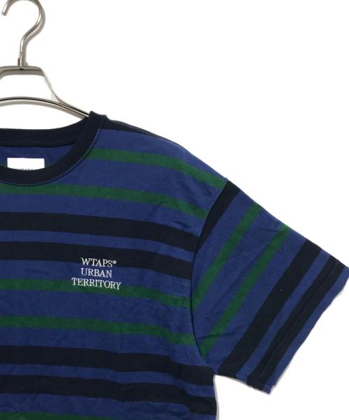 WTAPS（ダブルタップス）WTAPS (ダブルタップス) ボーダーTシャツ ネイビー×グリーン サイズ:２の古着・服飾アイテム