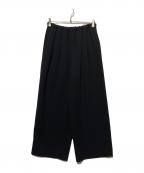 ENFOLDエンフォルド）の古着「ライトバックウォーム リラックスワイドトラウザー」｜ブラック