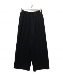 ENFOLD（エンフォルド）の古着「ライトバックウォーム リラックスワイドトラウザー」｜ブラック