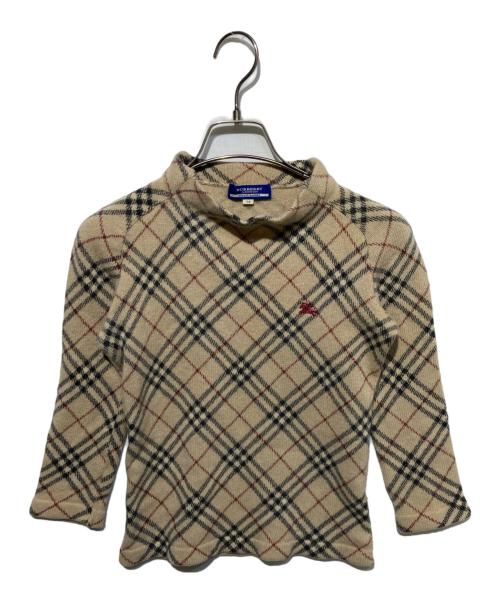 BURBERRY BLUE LABEL（バーバリーロンドンブルーレーベル）BURBERRY BLUE LABEL (バーバリーロンドンブルーレーベル) チェックニット ベージュ サイズ:Mの古着・服飾アイテム