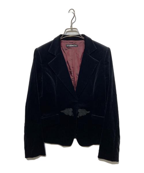 VIVIENNE TAM（ヴィヴィアンタム）VIVIENNE TAM (ヴィヴィアンタム) スナップボタンベロアテーラードジャケット ブラックの古着・服飾アイテム