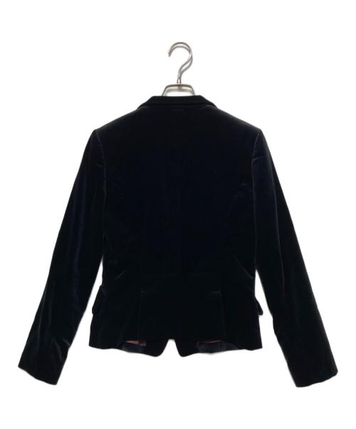 VIVIENNE TAM（ヴィヴィアンタム）VIVIENNE TAM (ヴィヴィアンタム) スナップボタンベロアテーラードジャケット ブラックの古着・服飾アイテム