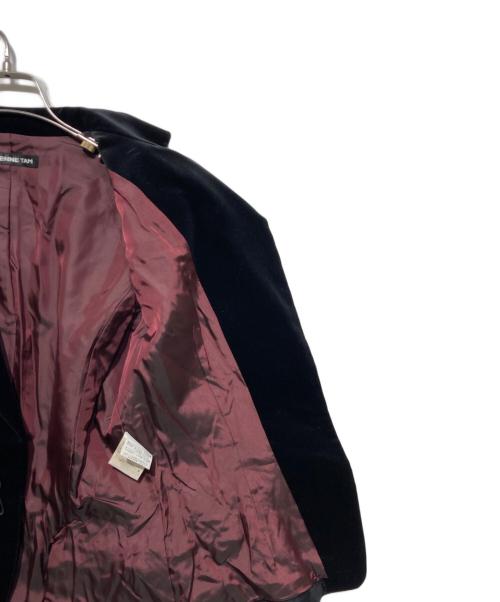 VIVIENNE TAM（ヴィヴィアンタム）VIVIENNE TAM (ヴィヴィアンタム) スナップボタンベロアテーラードジャケット ブラックの古着・服飾アイテム