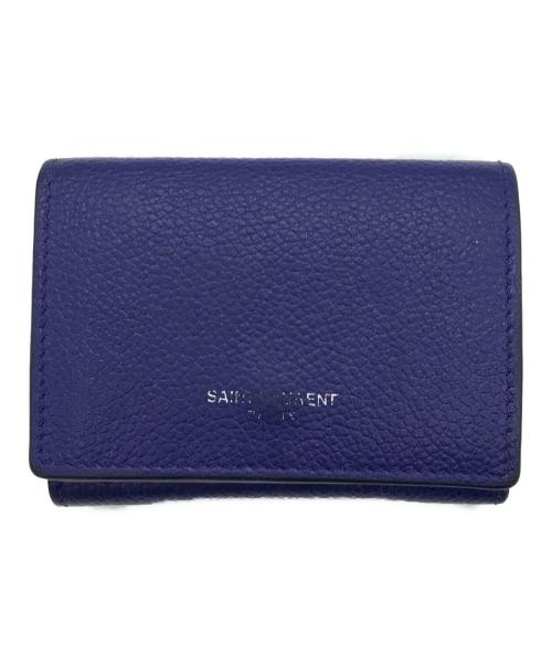 Saint Laurent Paris（サンローランパリ）Saint Laurent Paris (サンローランパリ) コンパクトウォレット ブルーの古着・服飾アイテム