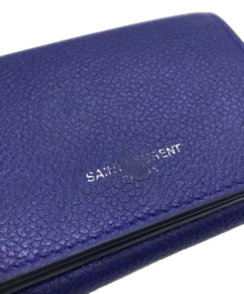 Saint Laurent Paris（サンローランパリ）Saint Laurent Paris (サンローランパリ) コンパクトウォレット ブルーの古着・服飾アイテム