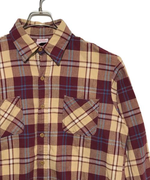 big mac（ビッグマック）BIG MAC (ビッグマック) ヴィンテージヘビーネルシャツ ピンク×ベージュ サイズ:Ｌの古着・服飾アイテム