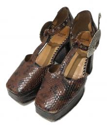 TOGA PULLA（トーガ プルラ）の古着「Platform metal pumps」｜ブラウン