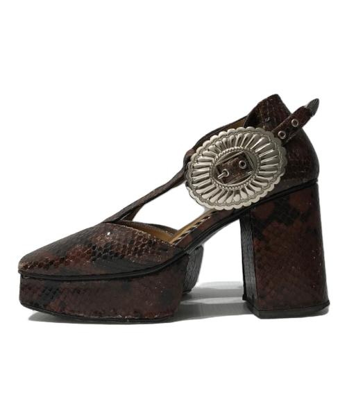 TOGA PULLA（トーガ プルラ）TOGA PULLA (トーガ プルラ) Platform metal pumps ブラウン サイズ:36の古着・服飾アイテム