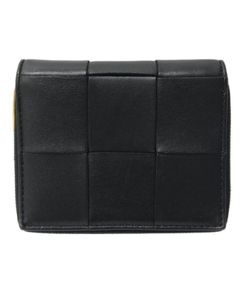 BOTTEGA VENETA（ボッテガベネタ）BOTTEGA VENETA (ボッテガベネタ) スモール カセット 二つ折りファスナーウォレット ブラックの古着・服飾アイテム