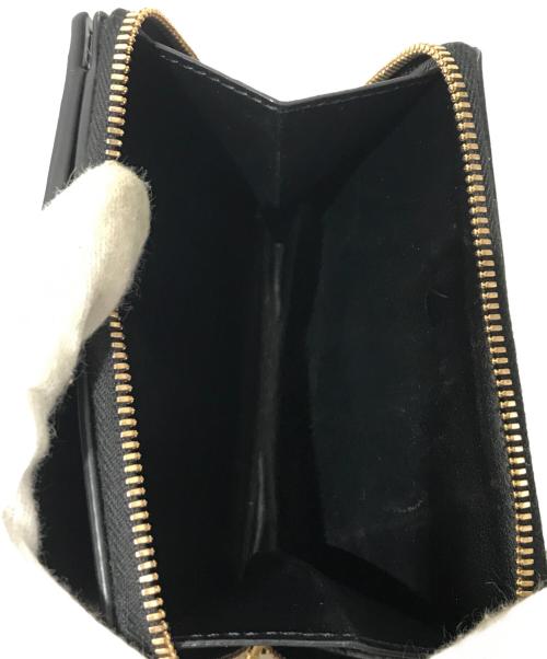 BOTTEGA VENETA（ボッテガベネタ）BOTTEGA VENETA (ボッテガベネタ) スモール カセット 二つ折りファスナーウォレット ブラックの古着・服飾アイテム