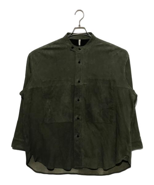 CCU（シーシーユー）CCU (シーシーユー) スウェードスタンドカラーシャツ グリーン サイズ:1の古着・服飾アイテム