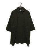 ATHAアタ）の古着「ダブルメルトンマキシコート」｜グリーン