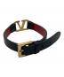中古・古着 VALENTINO (ヴァレンティノ) レザーブレスレット ブラック×レッド：8000円