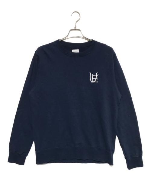 uniform experiment（ユニフォームエクスペリメント）uniform experiment (ユニフォームエクスペリメント) AUTHENTIC LOGO CREWNECK SWEAT ネイビー サイズ:２の古着・服飾アイテム