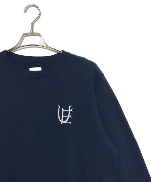uniform experiment（ユニフォームエクスペリメント）uniform experiment (ユニフォームエクスペリメント) AUTHENTIC LOGO CREWNECK SWEAT ネイビー サイズ:２の古着・服飾アイテム