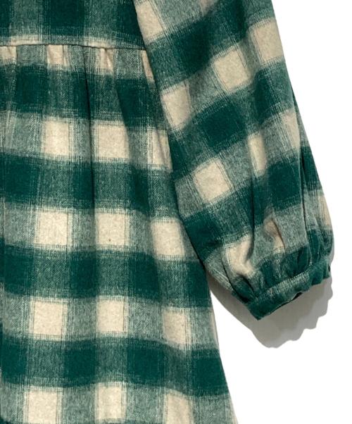 little sunny bite（リトルサニーバイト）little sunny bite (リトルサニーバイト) チェックティアードワンピース グリーン×ホワイト サイズ:Sの古着・服飾アイテム