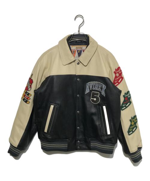 AVIREX（アヴィレックス）AVIREX (アヴィレックス) STADIUM JACKET WILD BEARS ブラック×ホワイト サイズ:Fの古着・服飾アイテム