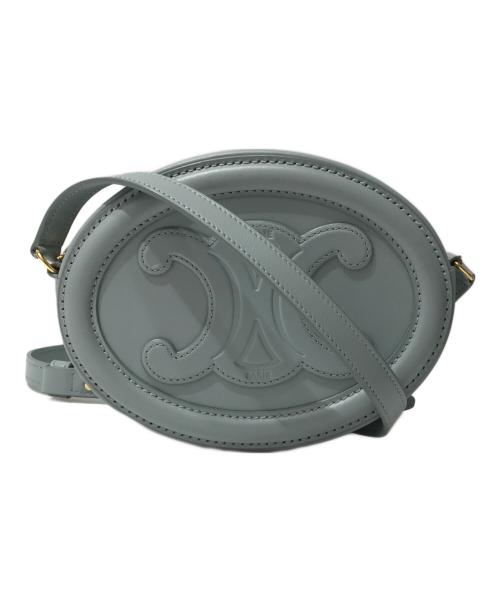 CELINE（セリーヌ）CELINE (セリーヌ) Cuir Triomphe Oval ショルダーバッグ ブルーの古着・服飾アイテム