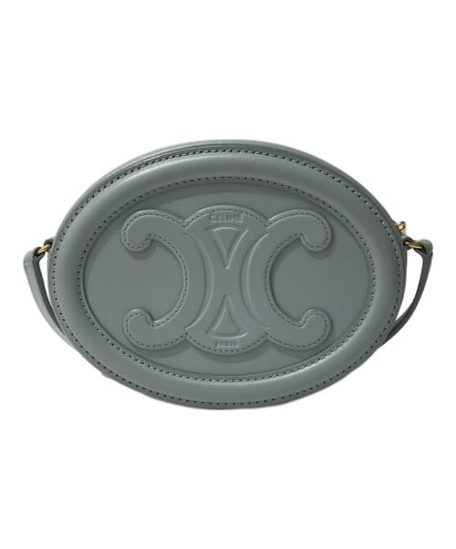CELINE（セリーヌ）CELINE (セリーヌ) Cuir Triomphe Oval ショルダーバッグ ブルーの古着・服飾アイテム