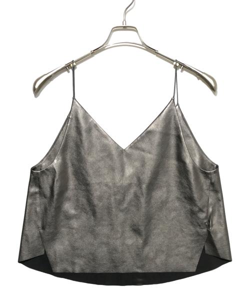 UN3D.（アンスリード）UN3D. (アンスリード) FAKE LEATHER CAMISOLE グレー サイズ:38の古着・服飾アイテム