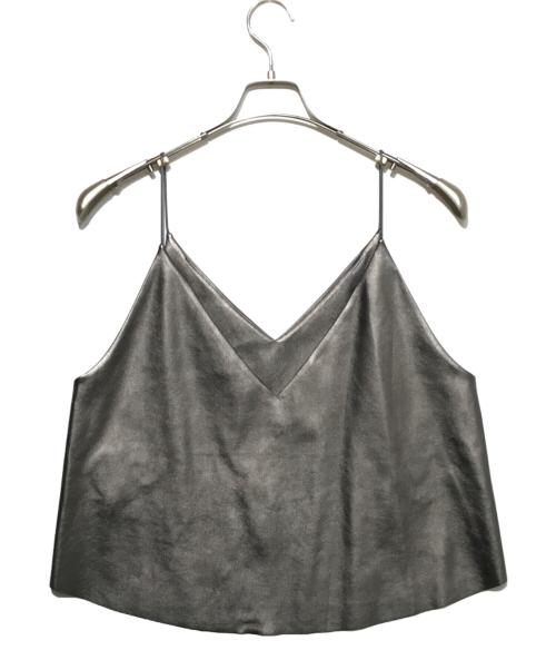 UN3D.（アンスリード）UN3D. (アンスリード) FAKE LEATHER CAMISOLE グレー サイズ:38の古着・服飾アイテム