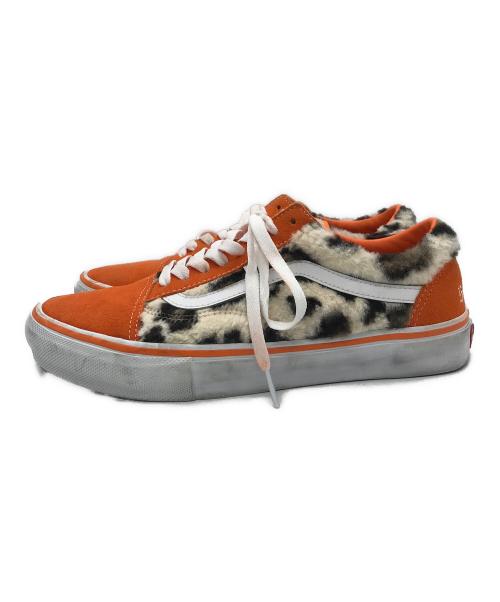 VANS（ヴァンズ）VANS (バンズ) Supreme (シュプリーム) Leopard Old Skool オレンジ×ホワイト サイズ:28の古着・服飾アイテム