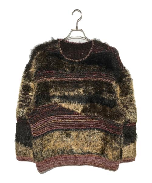 Mame Kurogouchi（マメクロゴウチ）mame kurogouchi (マメクロゴウチ) Mountainscape Gradation Knitted Pullover ベージュ×ピンク サイズ:1の古着・服飾アイテム