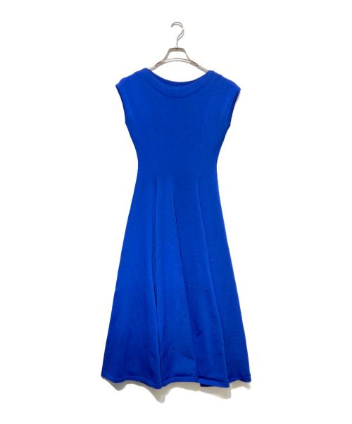 JENNE（ジェンヌ）JENNE (ジェンヌ) フレンチスリーブ フレアニットワンピース ブルー サイズ:Sの古着・服飾アイテム