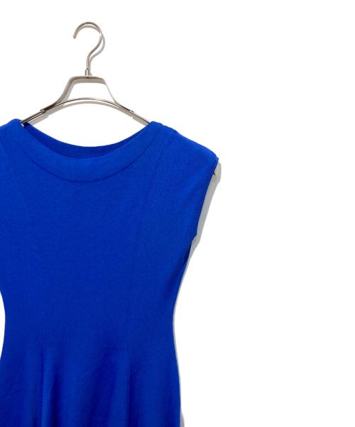 JENNE（ジェンヌ）JENNE (ジェンヌ) フレンチスリーブ フレアニットワンピース ブルー サイズ:Sの古着・服飾アイテム