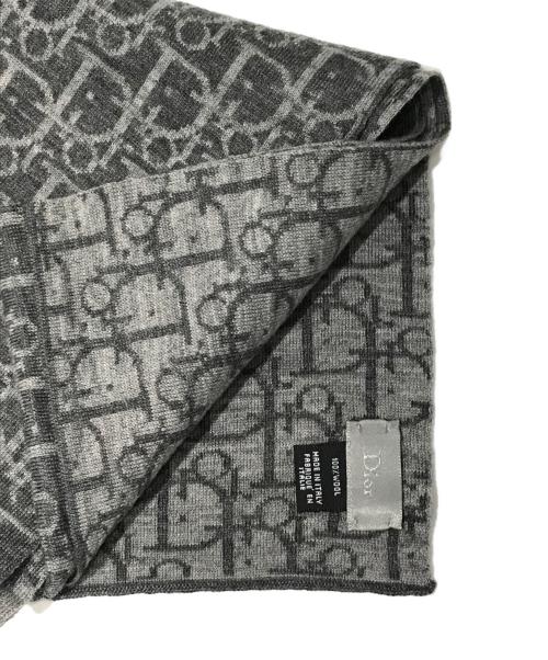DIOR HOMME（ディオール オム）Dior Homme (ディオール オム) 総柄ウールマフラー グレーの古着・服飾アイテム