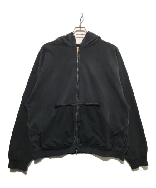 BALENCIAGA（バレンシアガ）BALENCIAGA (バレンシアガ) Tape Type Ripped Pocket Hoodie ブラック サイズ:Lの古着・服飾アイテム