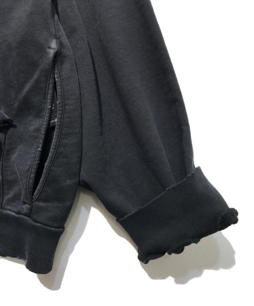 BALENCIAGA（バレンシアガ）BALENCIAGA (バレンシアガ) Tape Type Ripped Pocket Hoodie ブラック サイズ:Lの古着・服飾アイテム