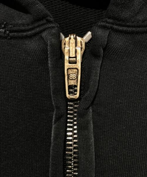 BALENCIAGA（バレンシアガ）BALENCIAGA (バレンシアガ) Tape Type Ripped Pocket Hoodie ブラック サイズ:Lの古着・服飾アイテム