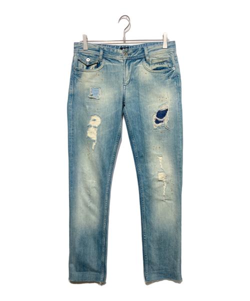 DOLCE & GABBANA（ドルチェ＆ガッバーナ）DOLCE & GABBANA (ドルチェ＆ガッバーナ) タイトフィットダメージ加工デニム インディゴ サイズ:30の古着・服飾アイテム