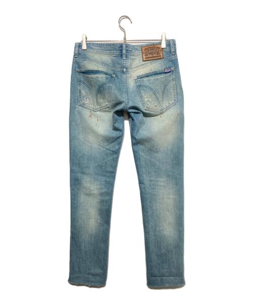 DOLCE & GABBANA（ドルチェ＆ガッバーナ）DOLCE & GABBANA (ドルチェ＆ガッバーナ) タイトフィットダメージ加工デニム インディゴ サイズ:30の古着・服飾アイテム
