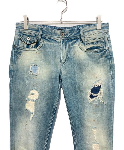 DOLCE & GABBANA（ドルチェ＆ガッバーナ）DOLCE & GABBANA (ドルチェ＆ガッバーナ) タイトフィットダメージ加工デニム インディゴ サイズ:30の古着・服飾アイテム