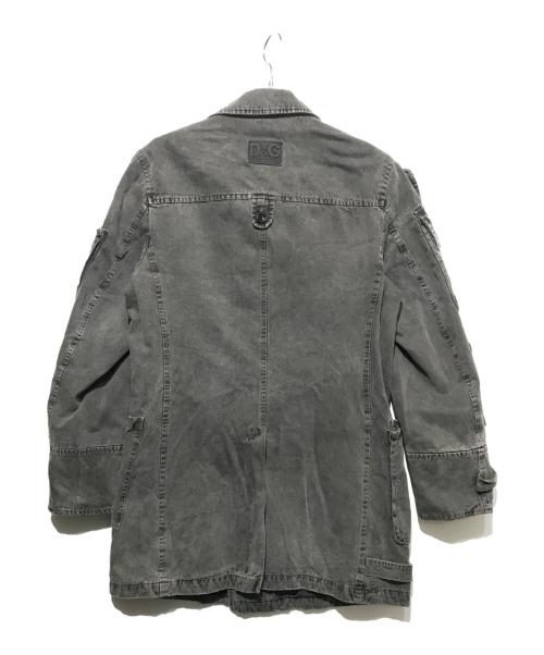 D&G（ディーアンドジー）D&G (ディーアンドジー) ウォッシュ加工ギミックポケットコート ブラック サイズ:34/48の古着・服飾アイテム