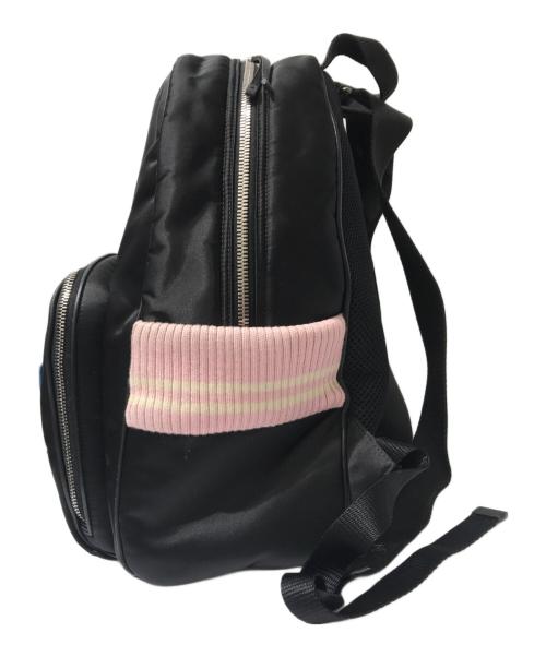 MIU MIU（ミュウミュウ）MIU MIU (ミュウミュウ) キャットエンブロイダリーバックパック ブラックの古着・服飾アイテム