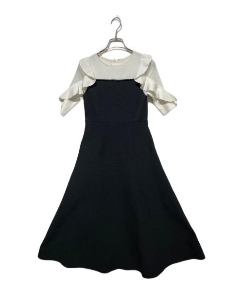 Apuweiser-riche（アプワイザーリッシェ）Apuweiser-riche (アプワイザーリッシェ) 5分袖フリルスリーブビスチェニットワンピース ブラック サイズ:1 未使用品の古着・服飾アイテム