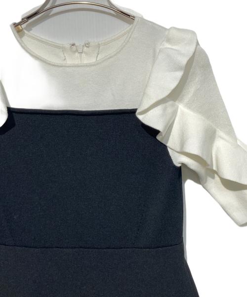 Apuweiser-riche（アプワイザーリッシェ）Apuweiser-riche (アプワイザーリッシェ) 5分袖フリルスリーブビスチェニットワンピース ブラック サイズ:1 未使用品の古着・服飾アイテム