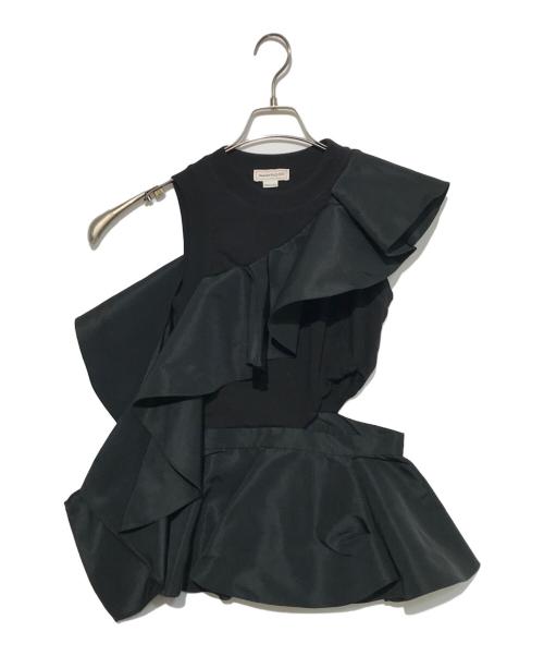 ALEXANDER McQUEEN（アレキサンダーマックイーン）ALEXANDER McQUEEN (アレキサンダーマックイーン) ラッフルカットソー ブラック サイズ:36の古着・服飾アイテム