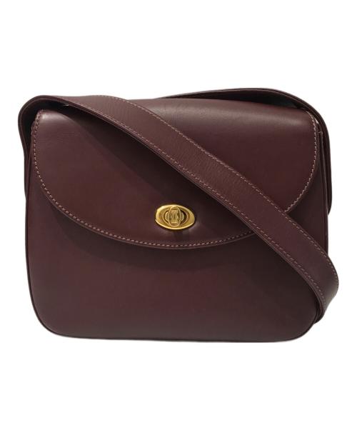 Cartier（カルティエ）Cartier (カルティエ) マストラインフラップショルダーバッグ ボルドーの古着・服飾アイテム