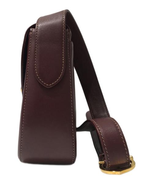Cartier（カルティエ）Cartier (カルティエ) マストラインフラップショルダーバッグ ボルドーの古着・服飾アイテム