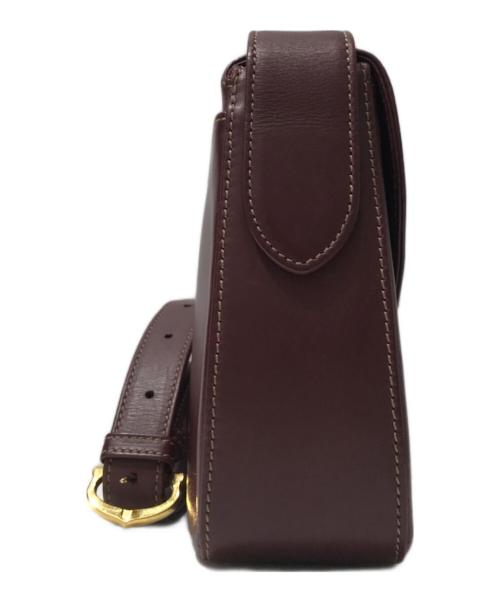 Cartier（カルティエ）Cartier (カルティエ) マストラインフラップショルダーバッグ ボルドーの古着・服飾アイテム