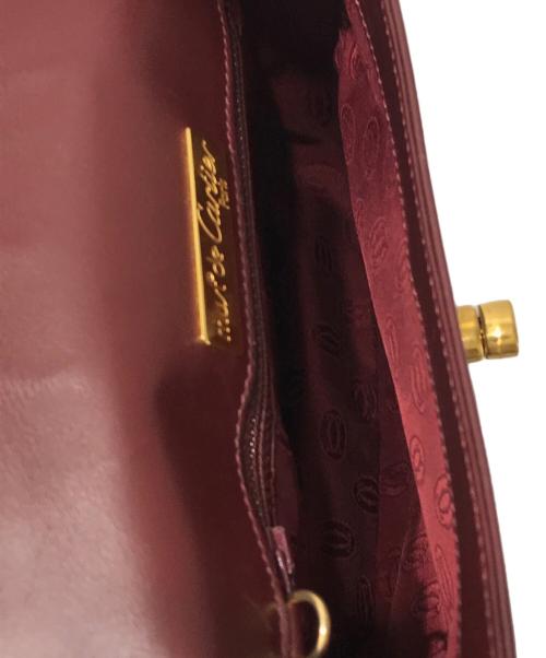 Cartier（カルティエ）Cartier (カルティエ) マストラインフラップショルダーバッグ ボルドーの古着・服飾アイテム