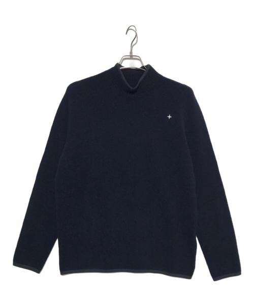 STONE ISLAND（ストーンアイランド）STONE ISLAND (ストーンアイランド) brushed wool blend pullover sweater ネイビー サイズ:L 未使用品の古着・服飾アイテム