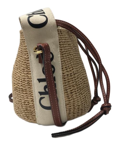 Chloe（クロエ）Chloe (クロエ) Mifuko (ミフコ) WOODY/ウッディスモールバスケットバッグ ベージュの古着・服飾アイテム