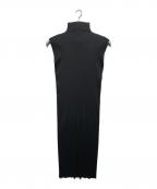 PLEATS PLEASEプリーツプリーズ）の古着「ハイネックノースリーブワンピース」｜ブラック