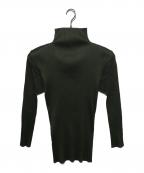 PLEATS PLEASEプリーツプリーズ）の古着「プリーツハイネックカットソー」｜グリーン