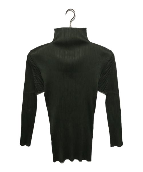 PLEATS PLEASE（プリーツプリーズ）PLEATS PLEASE (プリーツプリーズ) プリーツハイネックカットソー グリーン サイズ:Fの古着・服飾アイテム
